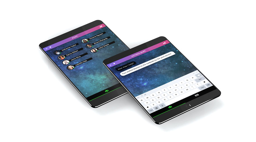 Two iPad mockups that present the communicator feature designed for Yachting IOT App