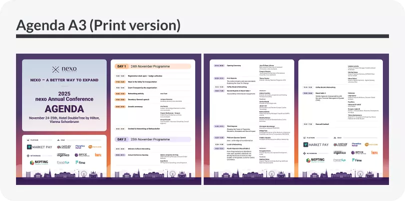 Agenda Printables for the Nexo Annual Connference 2025