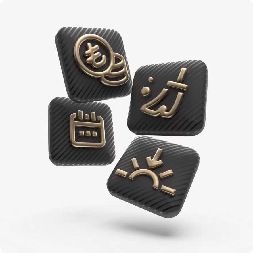 Papel's custom icons example 3D renders