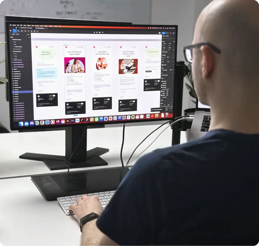 Designer working on Till Payments project