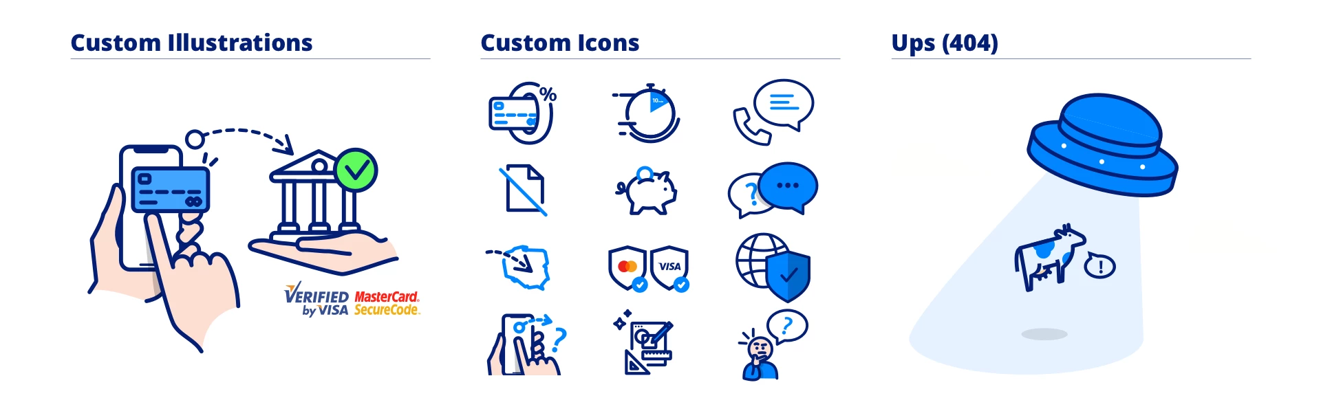 Presentation of Custom Illustrations and Icons made for Transfer24